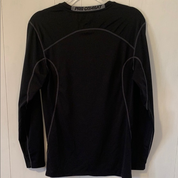 Nike Pro Combat Dri-Fit Black Long Sleeve Shirt Size Small - Picture 2 of 8
